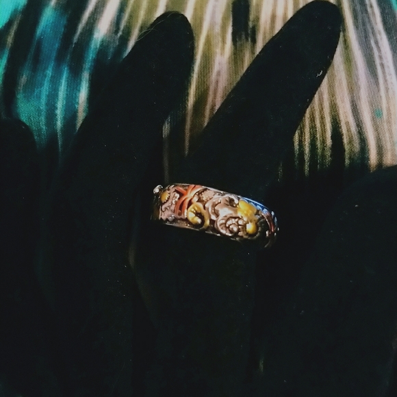 Size 6 - 750 Gold & 925 Sterling Silver Ring Band - Picture 3 of 4